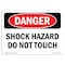 Signmission Safety Sign, OSHA Danger, 5" Height, 7" Width, Shock Hazard Do Not Touch, Landscape OS-DS-D-57-L-2296 - alternate 1